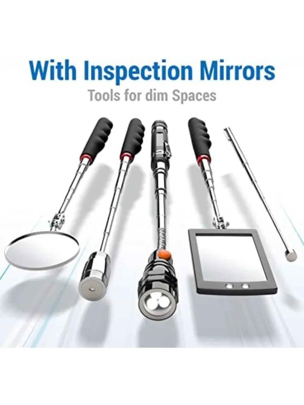 Magnetic Pickup Tool Kit with LED Light & Inspection Mirror for Easy Retrieval